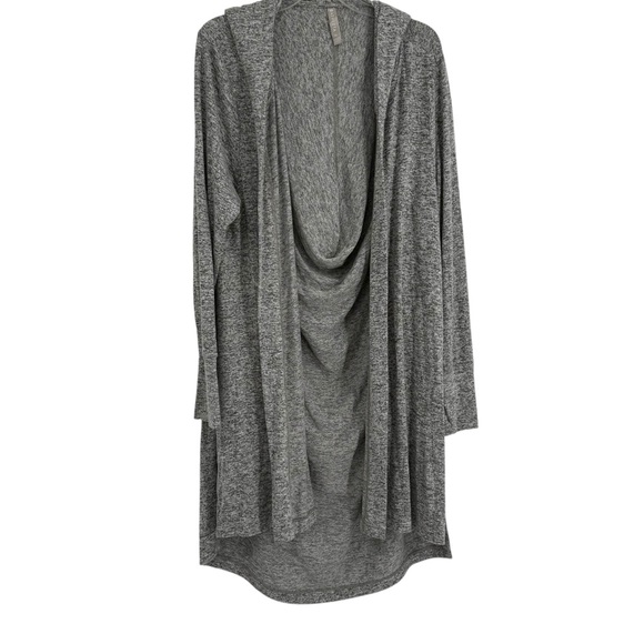 Athleta Harmony Wrap Cardigan Hoodie Size 1X Marled Gray Longline Lounge - Picture 3 of 12